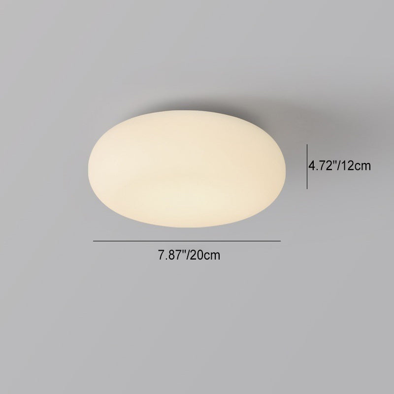 Modern Oval Ceiling Light - Minimalist LED Flush Mount Fixture - Stylish Iron & PE Design - Image 5