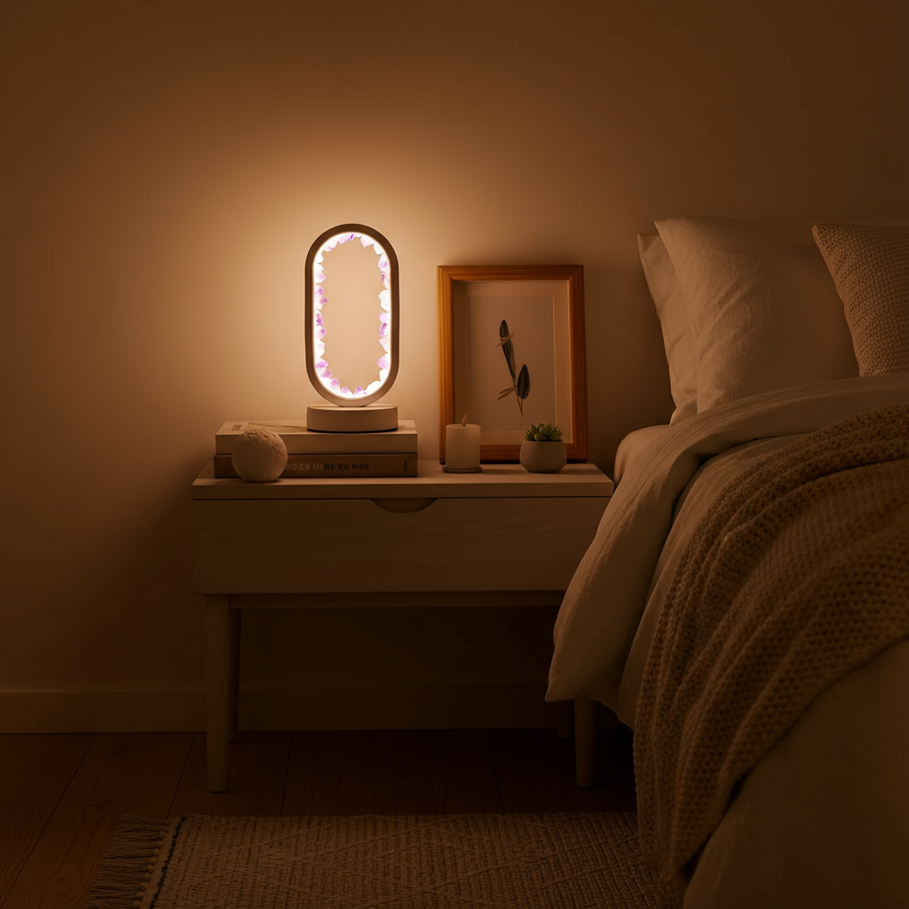 Modern Oval Crystal Table Lamp - LED Accent Light - USB Powered - Image 3