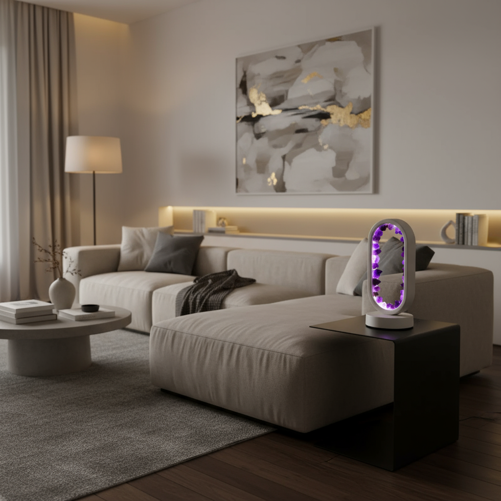 Modern Oval Crystal Table Lamp - LED Accent Light - USB Powered - Image 4