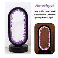 Modern Oval Crystal Table Lamp - LED Accent Light - USB Powered