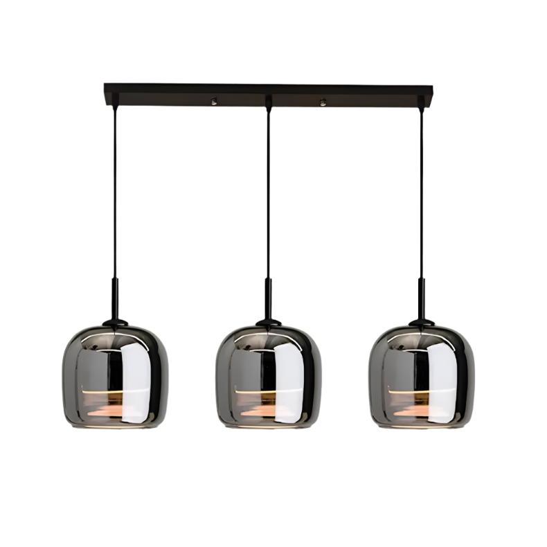 Modern Pendant Light - Smoked Glass - Black Accents - Dining Room Lighting - Image 6