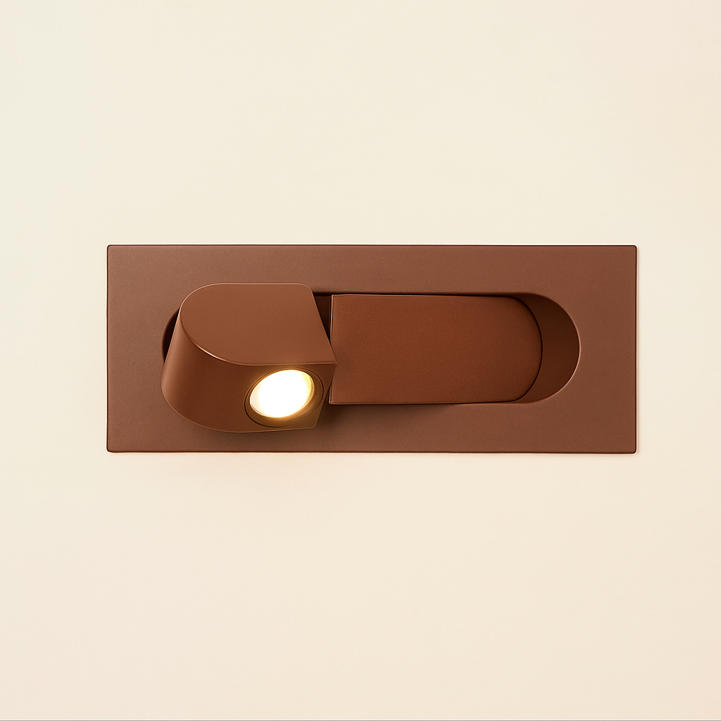 Modern Rectangular Aluminum Adjustable LED Wall Sconce - Recessed 1-Light - Image 12