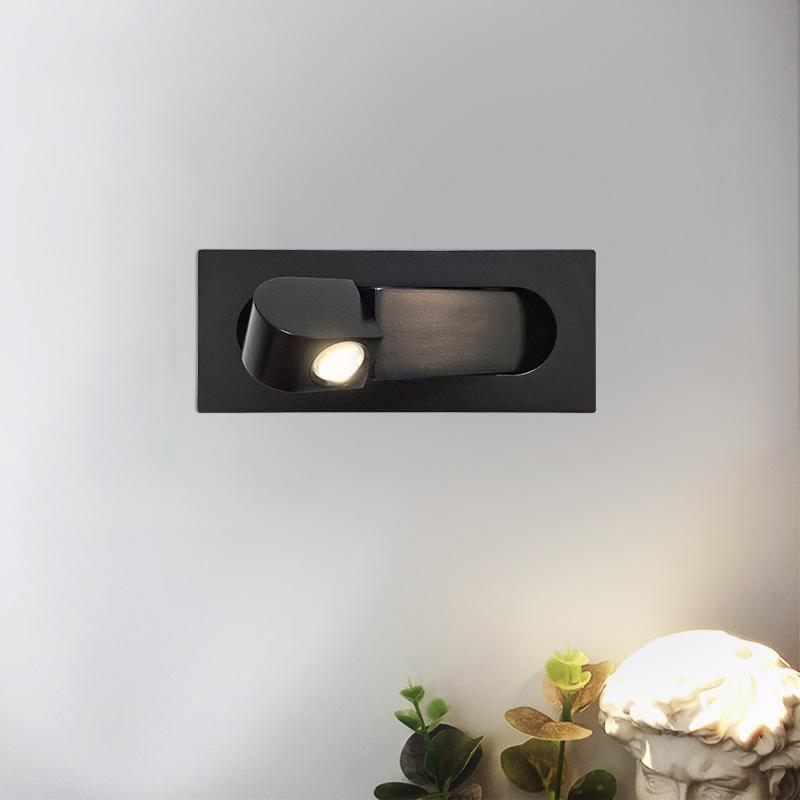 Modern Rectangular Aluminum Adjustable LED Wall Sconce - Recessed 1-Light - Image 6