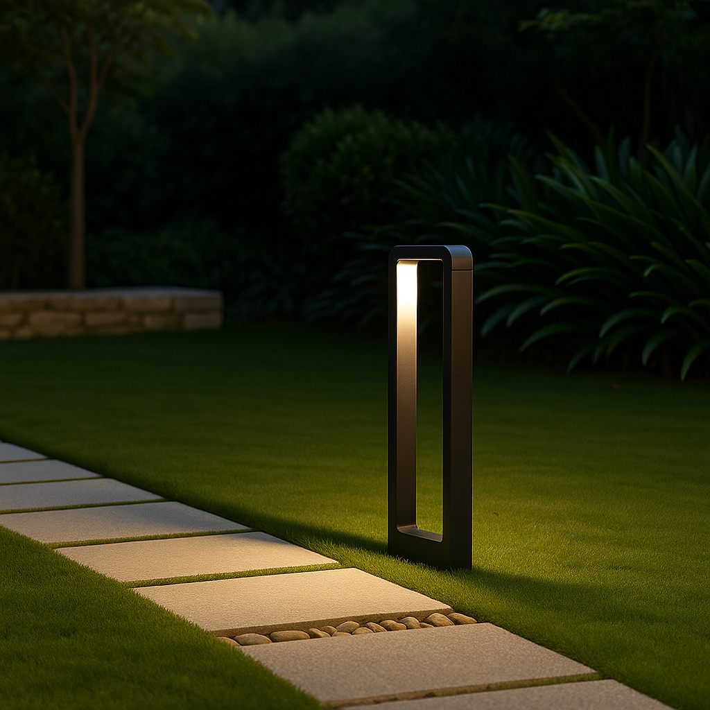 Modern Rectangular Black LED Pathway Light - Outdoor Garden Lamp - Image 1