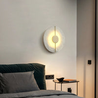 Modern Round Marble Wall Sconce - Gold Accent - Nordic Style LED Light