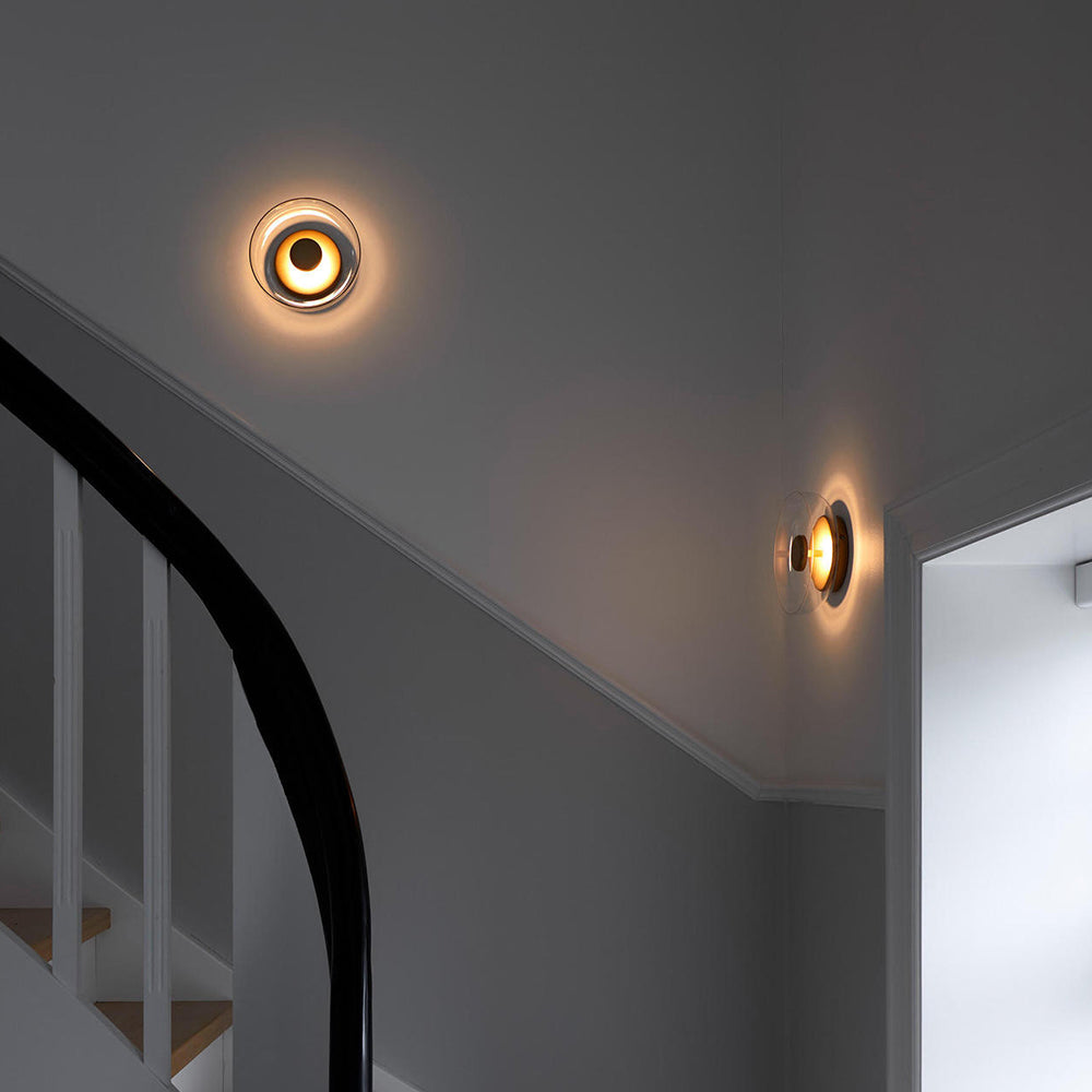 Modern Round Wall Sconce - Glass & Metal - LED Wall Light - Stylish Fixture - Image 2