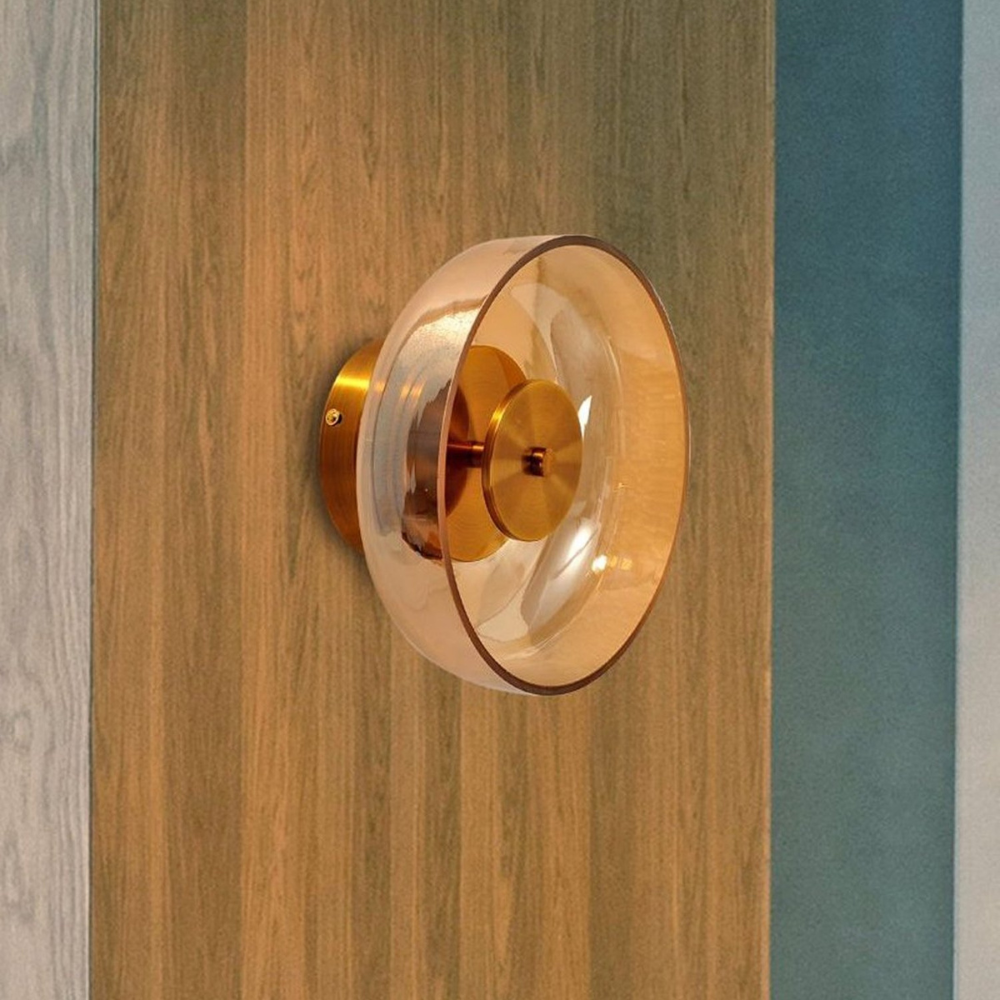 Modern Round Wall Sconce - Glass & Metal - LED Wall Light - Stylish Fixture - Image 6