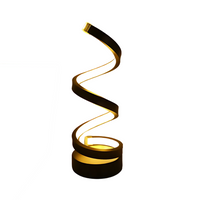 Modern Spiral LED Table Lamp - Black Iron - USB Plug-in