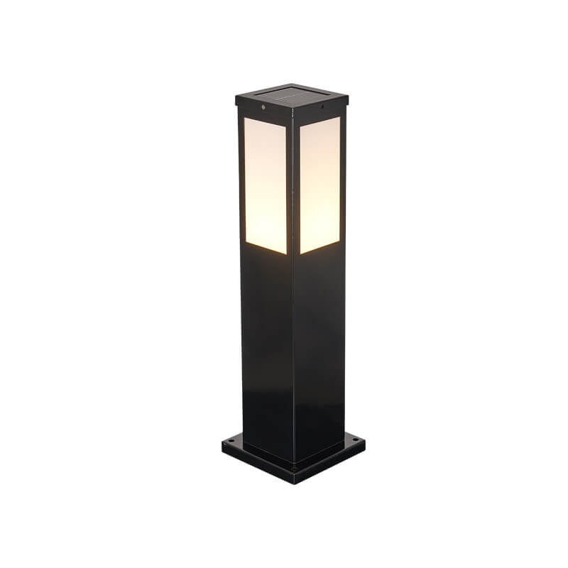 Modern Square Solar Path Light - Galvanized Iron & Acrylic - Outdoor LED Pathway Lighting - Image 1