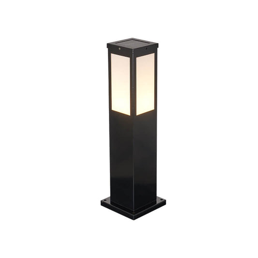 Modern Square Solar Path Light - Galvanized Iron & Acrylic - Outdoor LED Pathway Lighting - Image 1