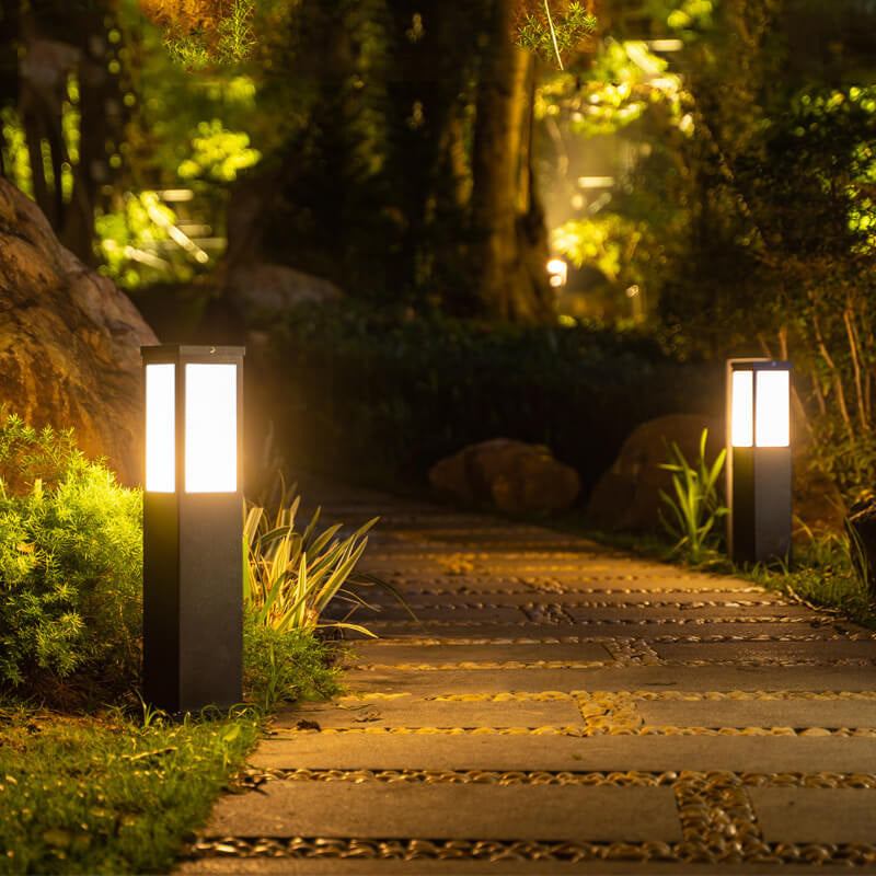 Modern Square Solar Path Light - Galvanized Iron & Acrylic - Outdoor LED Pathway Lighting - Image 5