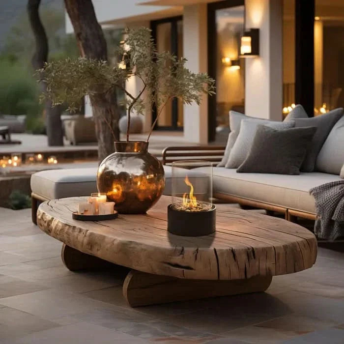 Modern Tabletop Lantern with Flickering Flame