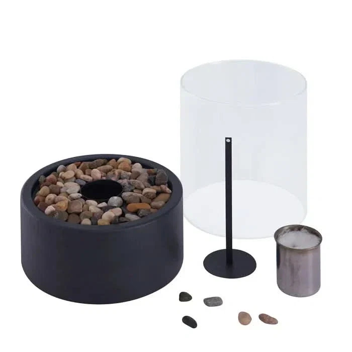 Modern Tabletop Lantern with Flickering Flame