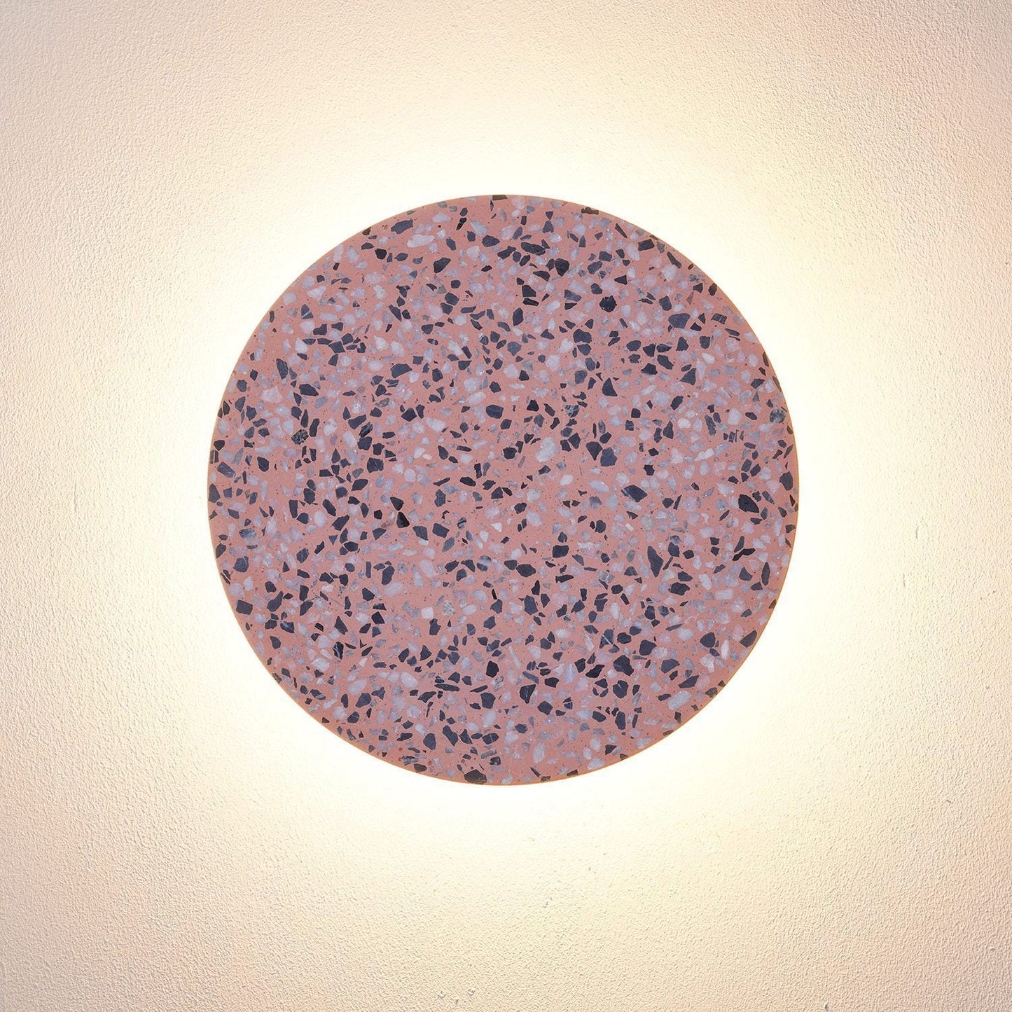 Modern Terrazzo Wall Sconce - Round LED Light - Stylish Interior Lighting - Image 4