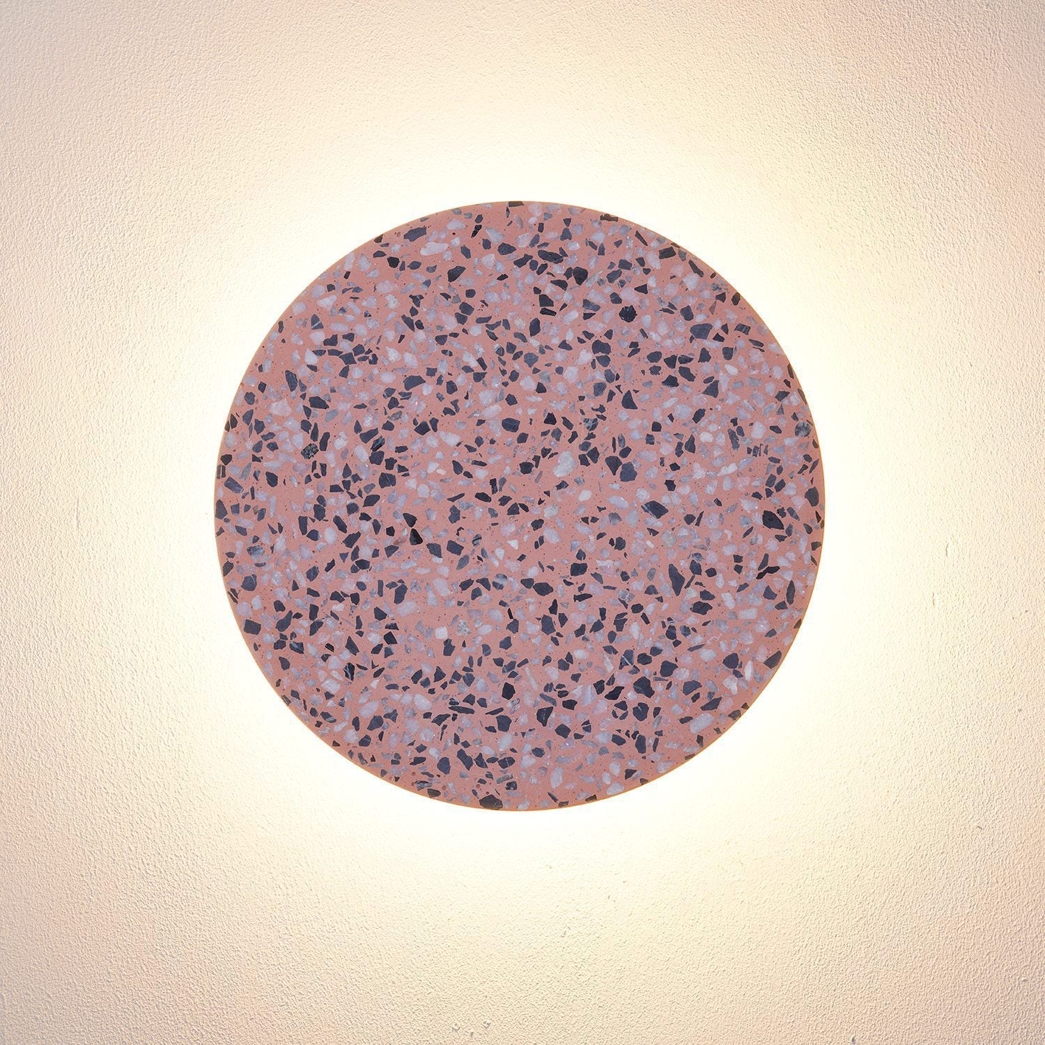 Modern Terrazzo Wall Sconce - Round LED Light - Stylish Interior Lighting - Image 4