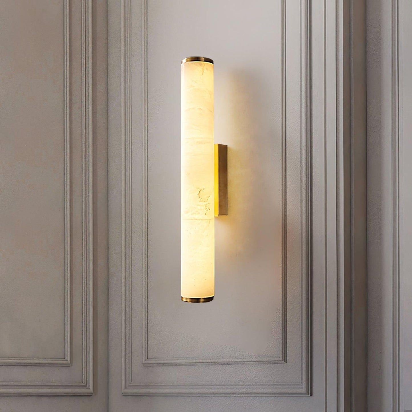 Modern Tube Wall Sconce - Alabaster Style Resin - LED Hardwired Wall Lamp - Image 3