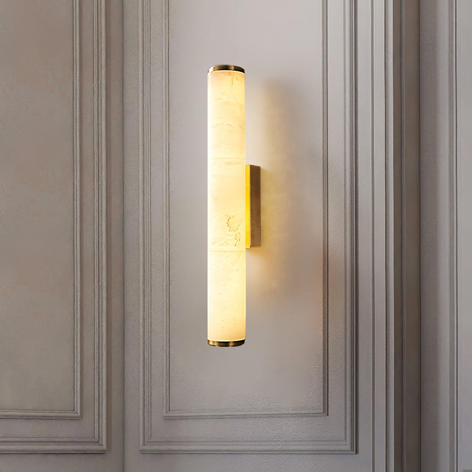 Modern Tube Wall Sconce - Alabaster Style Resin - LED Hardwired Wall Lamp - Image 3