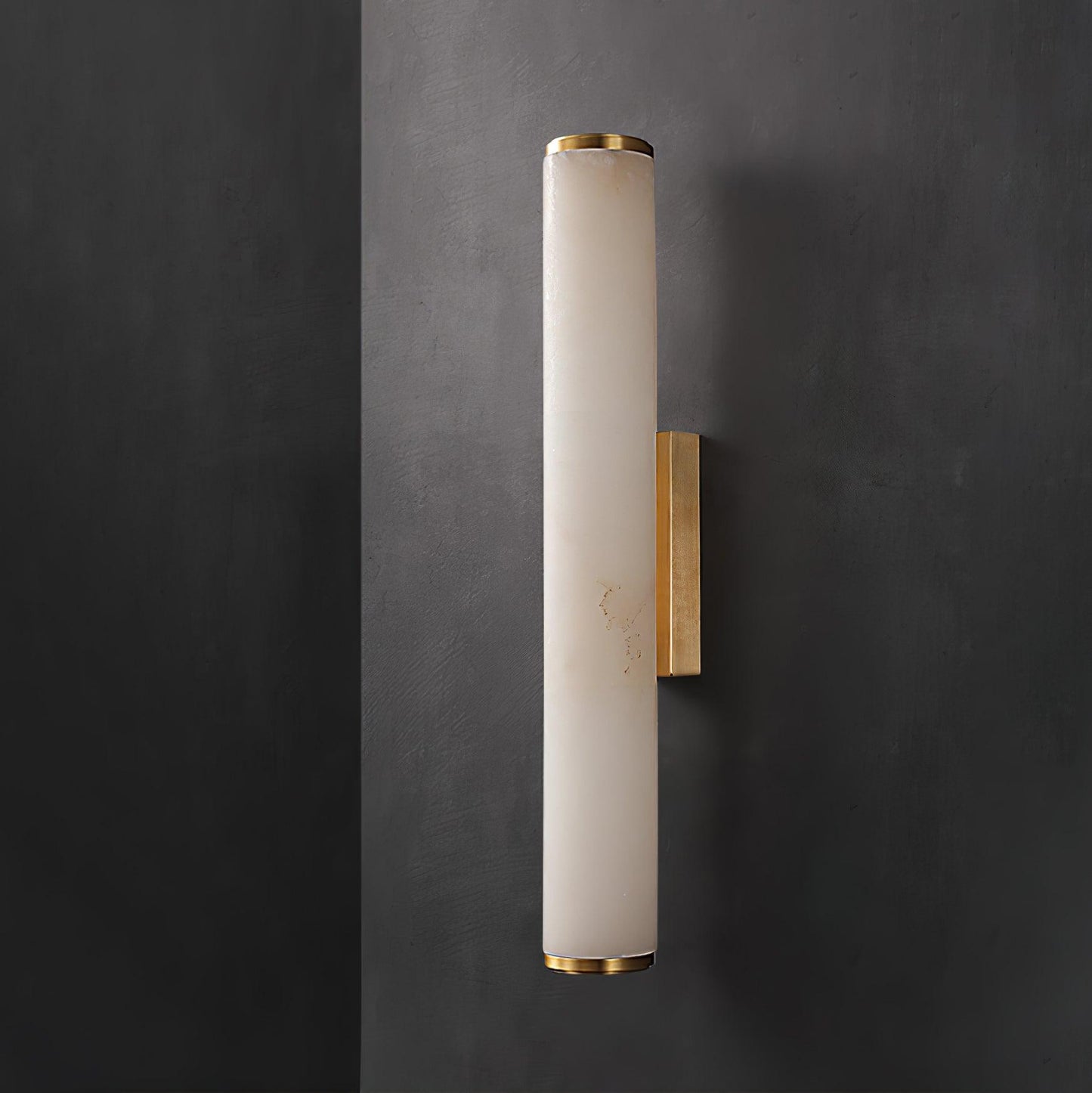 Modern Tube Wall Sconce - Alabaster Style Resin - LED Hardwired Wall Lamp - Image 6