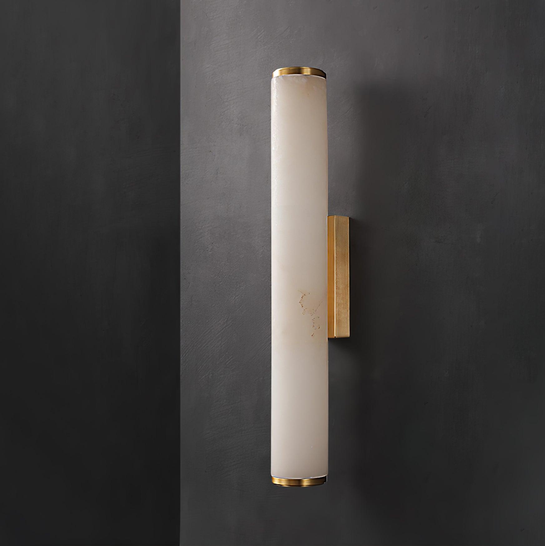 Modern Tube Wall Sconce - Alabaster Style Resin - LED Hardwired Wall Lamp - Image 6