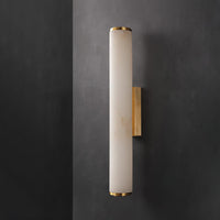 Modern Tube Wall Sconce - Alabaster Style Resin - LED Hardwired Wall Lamp