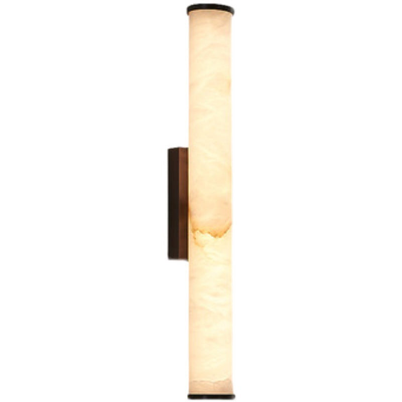 Modern Wall Sconce - Marble Finish - Copper Accent Lighting - Minimalist Style - Image 1