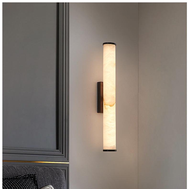 Modern Wall Sconce - Marble Finish - Copper Accent Lighting - Minimalist Style - Image 4
