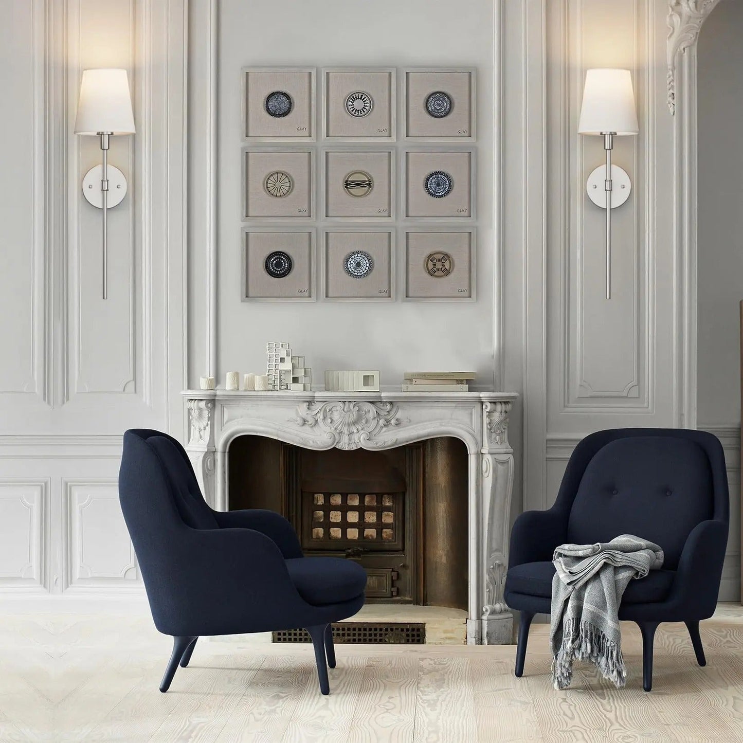 Modern Wireless Battery-Operated Wall Sconces - Set of 2