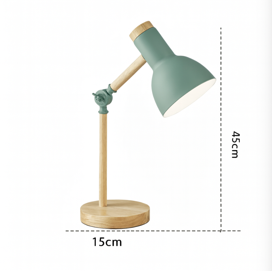 Modern Wood & Metal Desk Lamp - Adjustable Accent Lighting - Nordic Style Table Lamp - Image 3