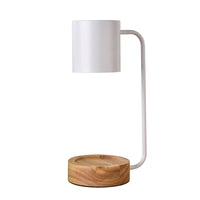 Modern Wood Table Lamp - Dimmable Wax Melting Warmer - Stylish Accent Lighting