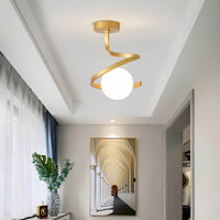 Modern Wrought Iron Glass Ceiling Light - Elegant Orb Pendant Lighting