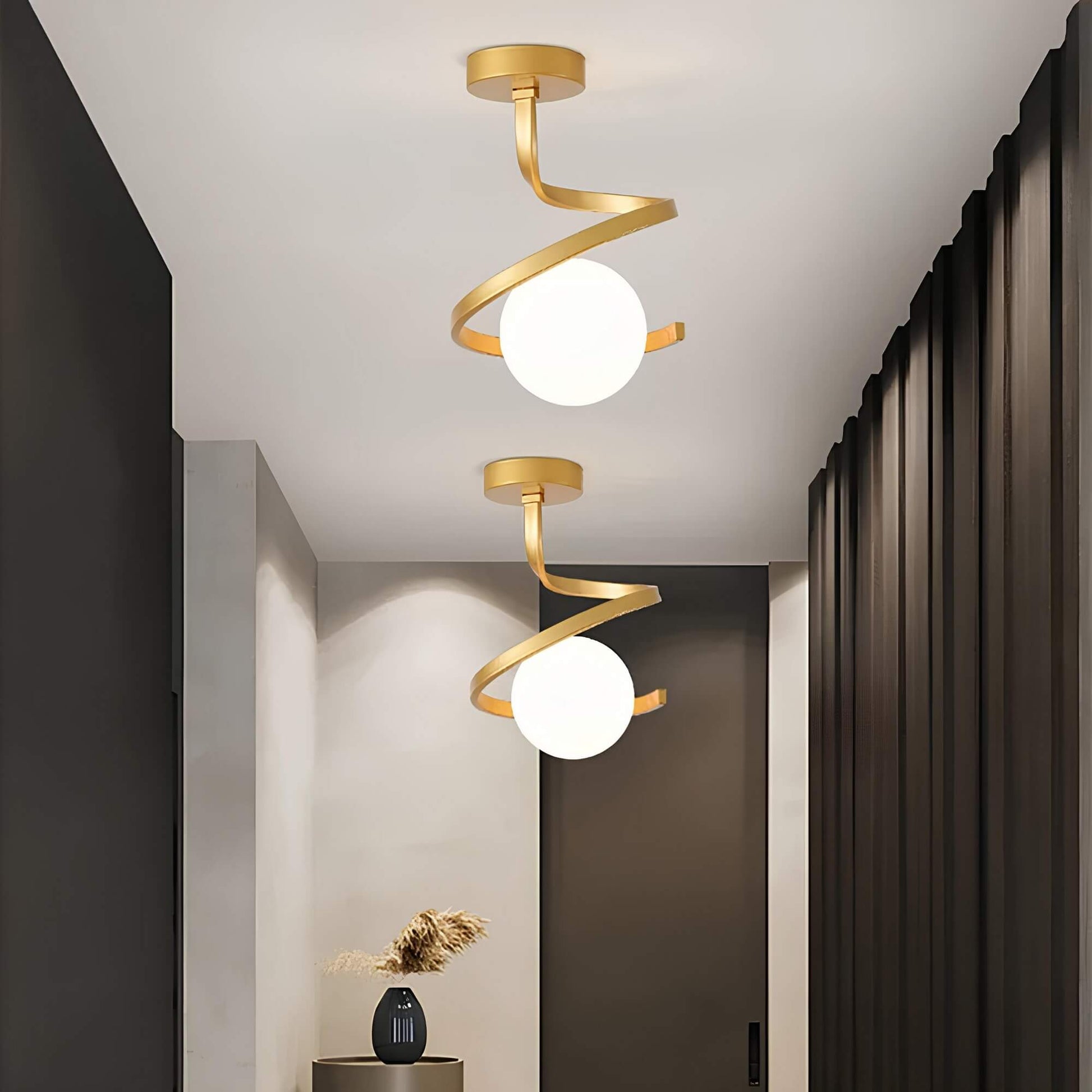 Modern Wrought Iron Glass Ceiling Light - Elegant Orb Pendant Lighting - Image 2