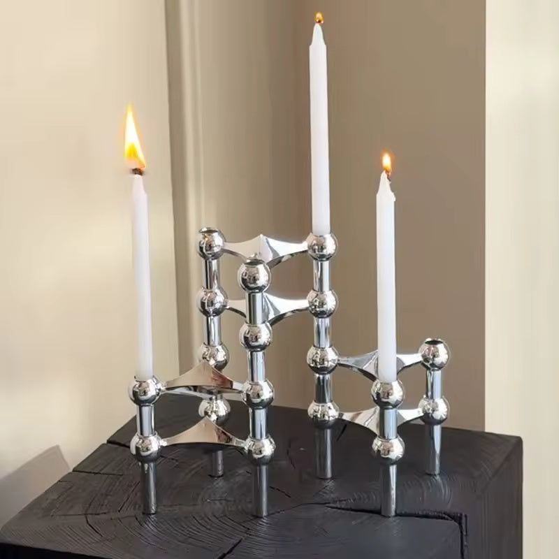 Modular Candle Holder - Metal Molecular Design - Modern Centerpiece - Image 2