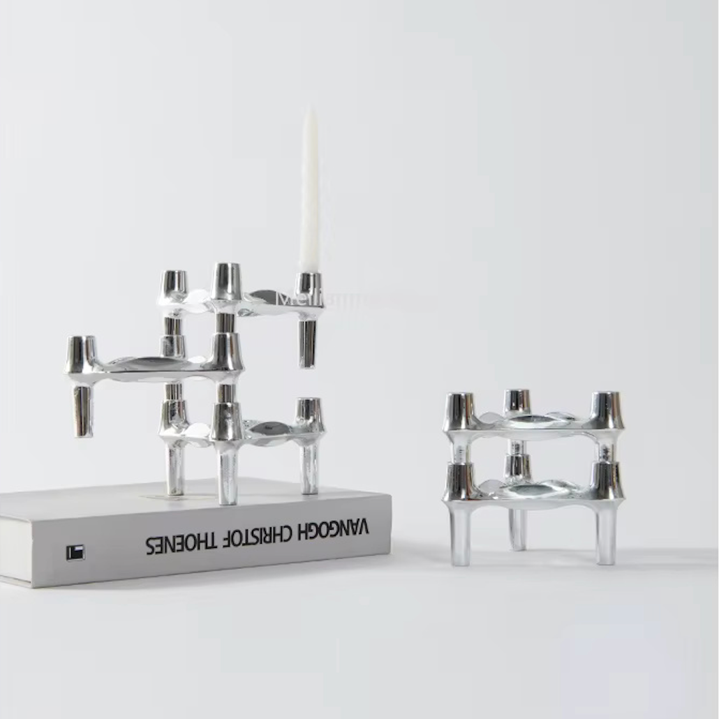 Modular Candle Holder - Metal Molecular Design - Modern Centerpiece - Image 3