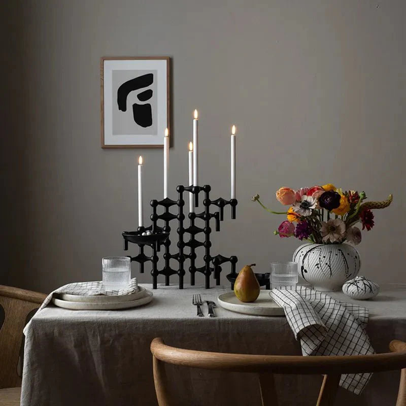 Modular Candle Holder - Metal Molecular Design - Modern Centerpiece - Image 4
