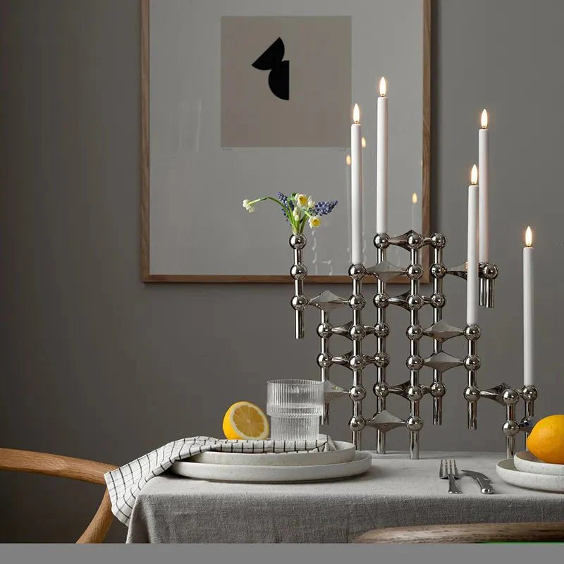 Modular Candle Holder - Metal Molecular Design - Modern Centerpiece - Image 5
