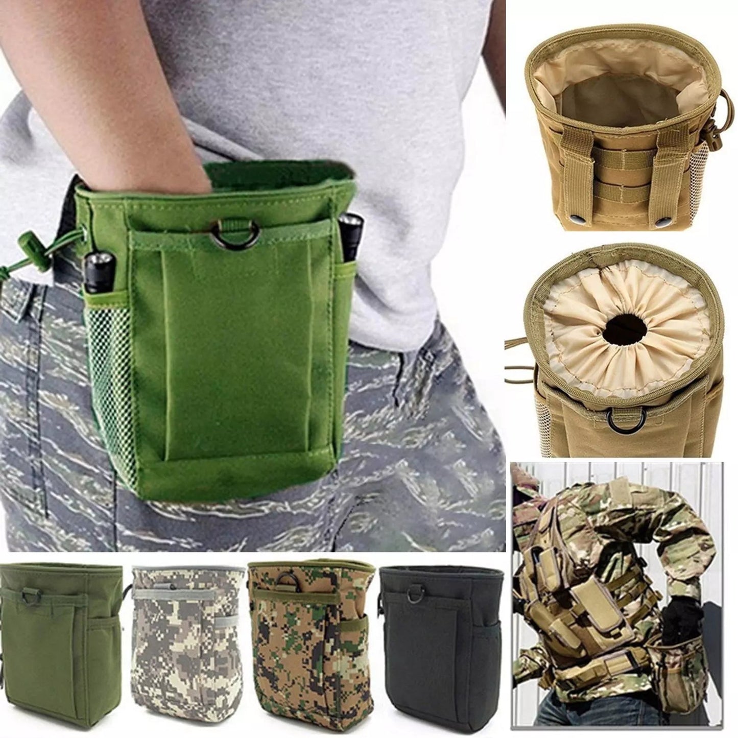 MOLLE Tactical Dump Pouch for Outdoor Utility & Gear Storage