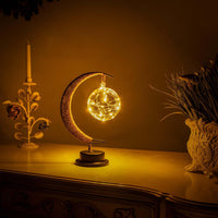 Moon Shaped Table Lamp - Hanging Globe Light - Stylish Bedside Lamp