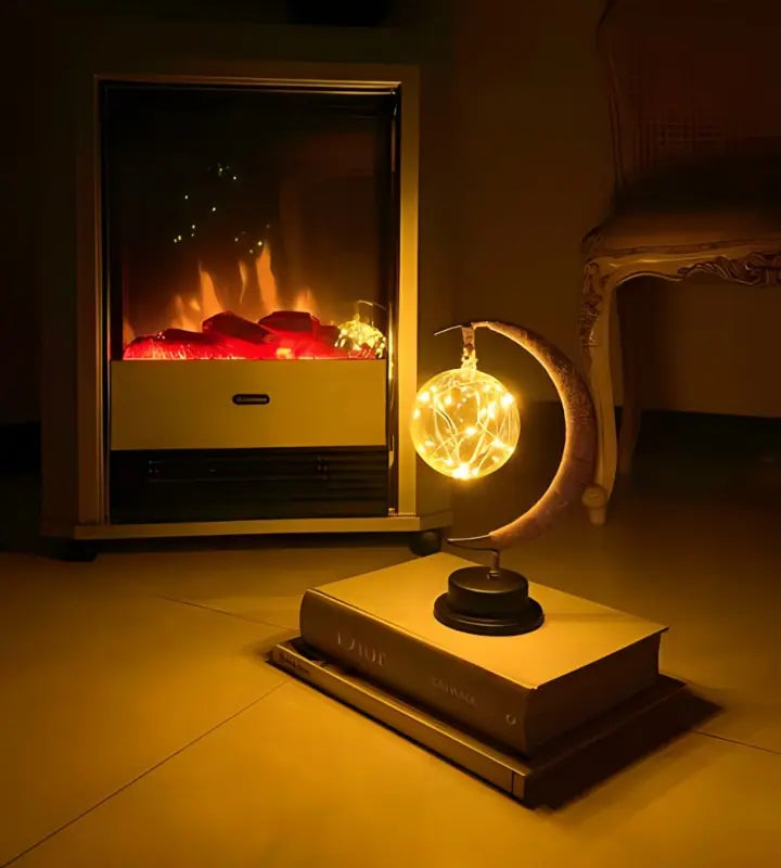 Moon Shaped Table Lamp - Hanging Globe Light - Stylish Bedside Lamp - Image 3