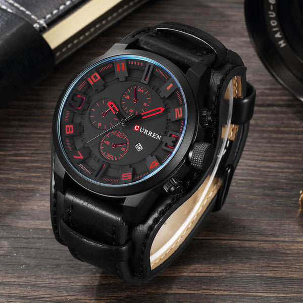 Multifunction Chronograph Watch with Date Display
