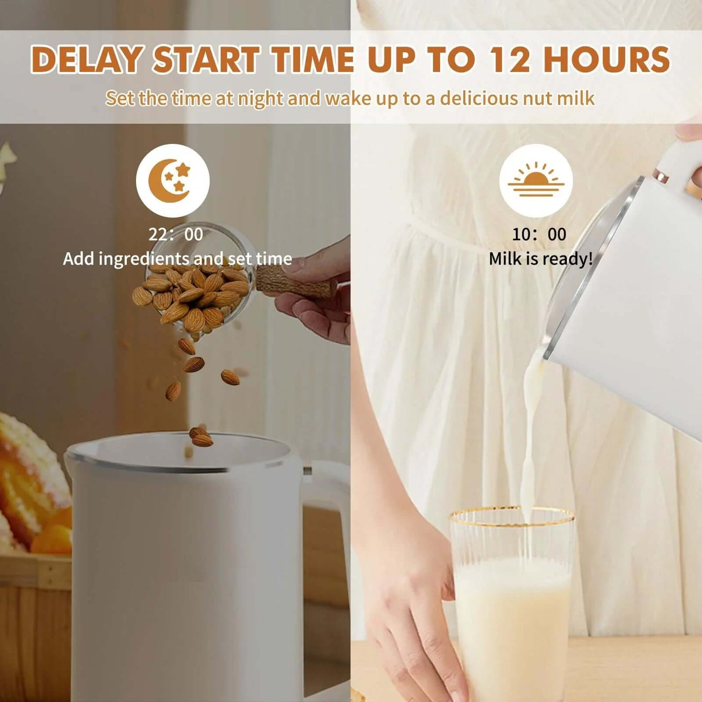 Multifunctional 8-in-1 Nut Milk Maker, 1000 ml