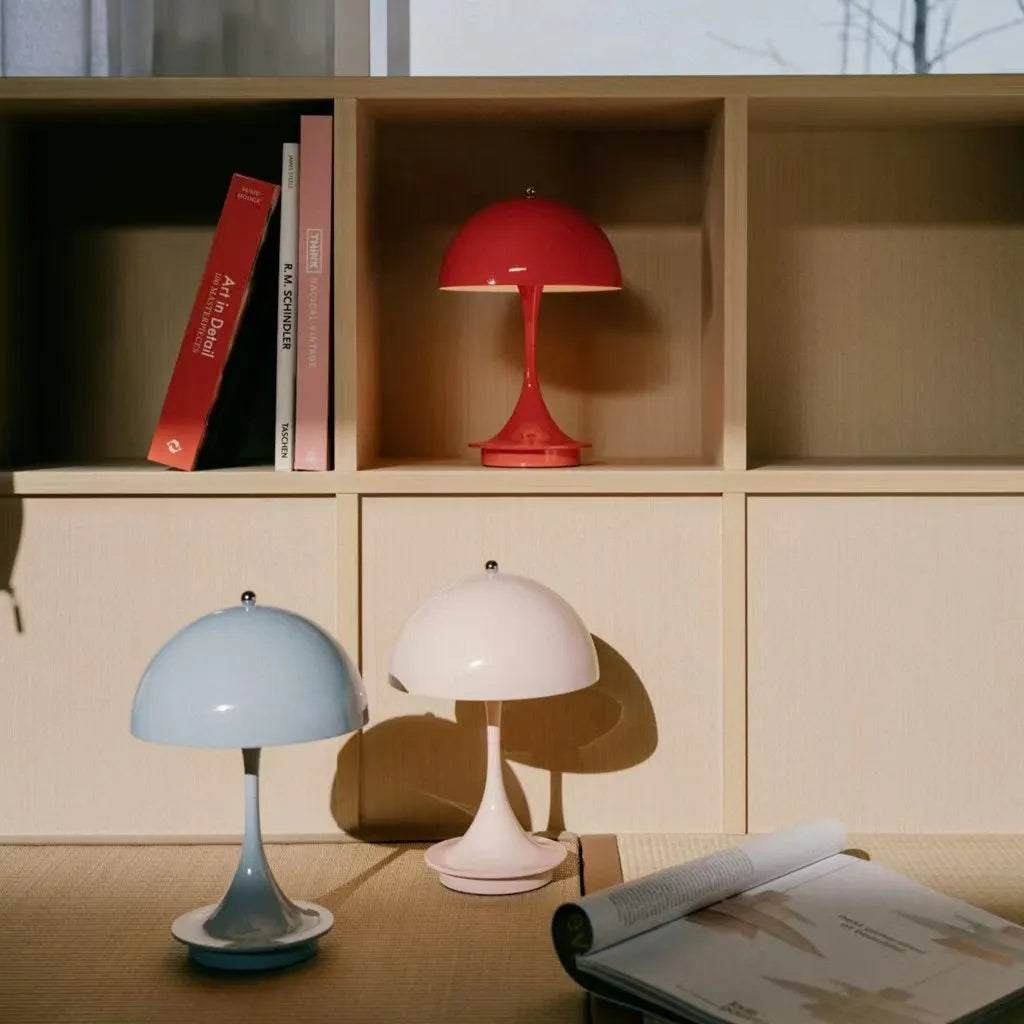 Mushroom Table Lamp - Wireless Rechargeable LED - Modern Bedside Light - Image 2