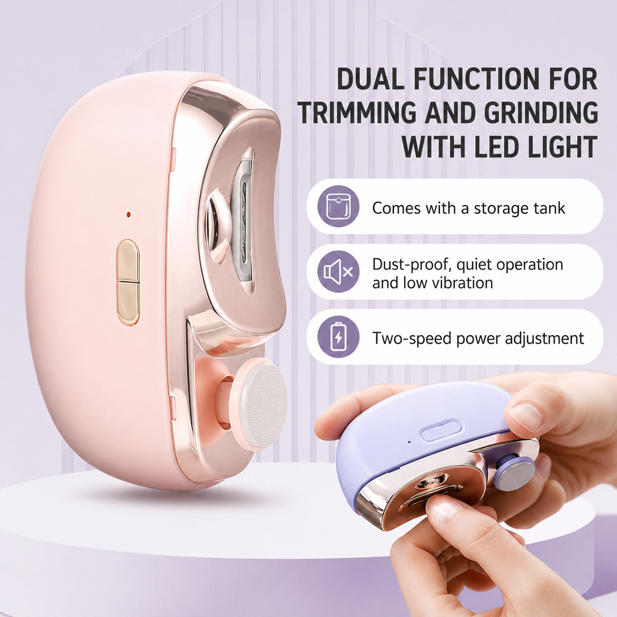 Nail Care | Nail Clippers | 3-in-1 Trimming Filing Buffing | NailEase