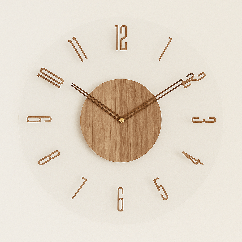 Natural Wood Wall Clock - Silent Scandinavian Design - Minimalist Home Decor - Image 2