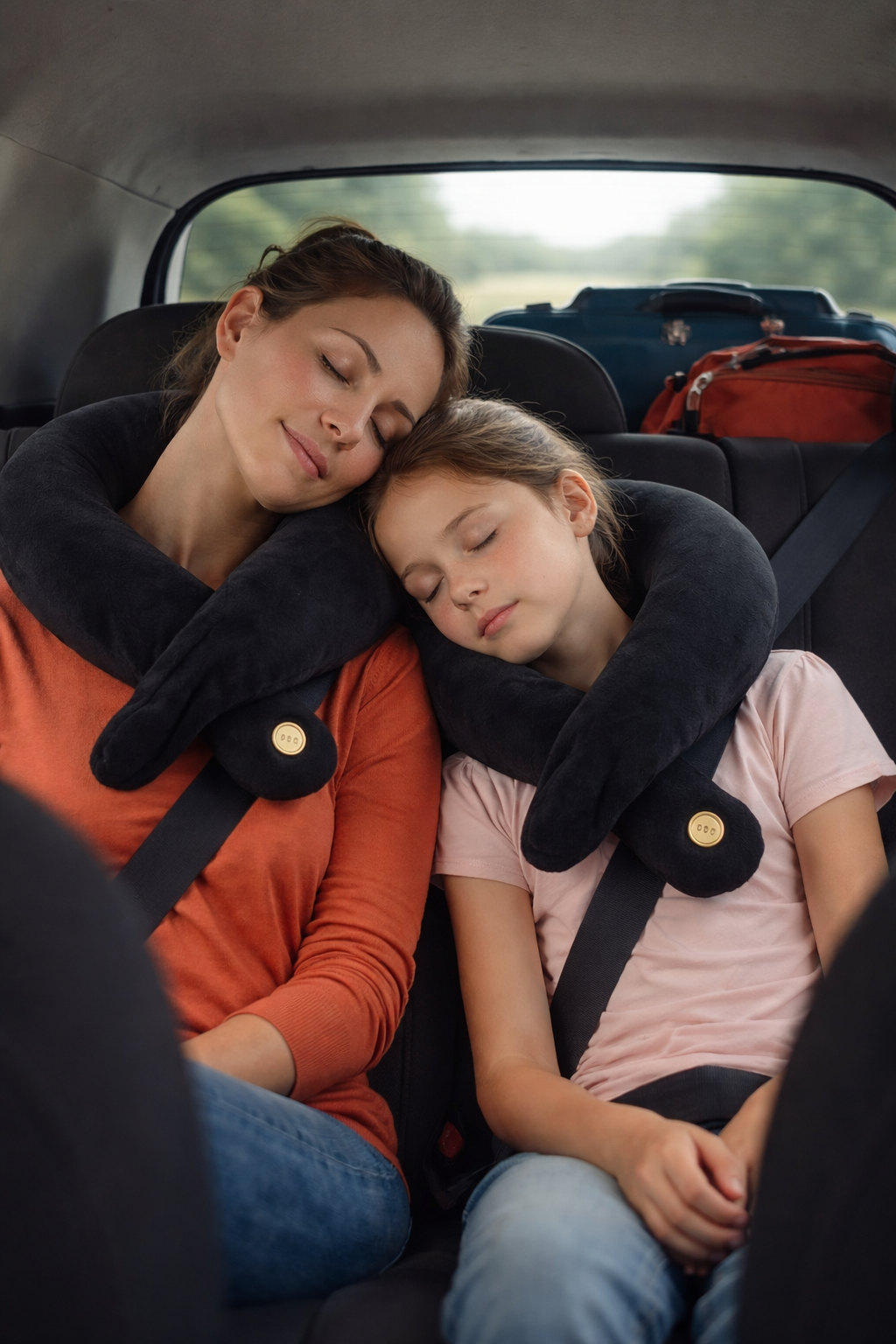 Neck Pillow with Built-In Massage - Perfect for Car Rides, Flights, Etc.