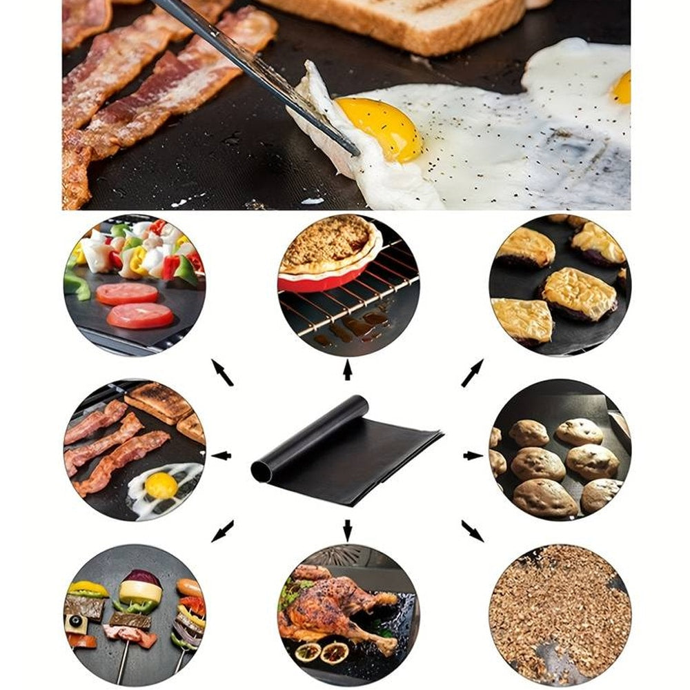 Non-Stick Teflon Grill and Frying Mats (Pack of 5)