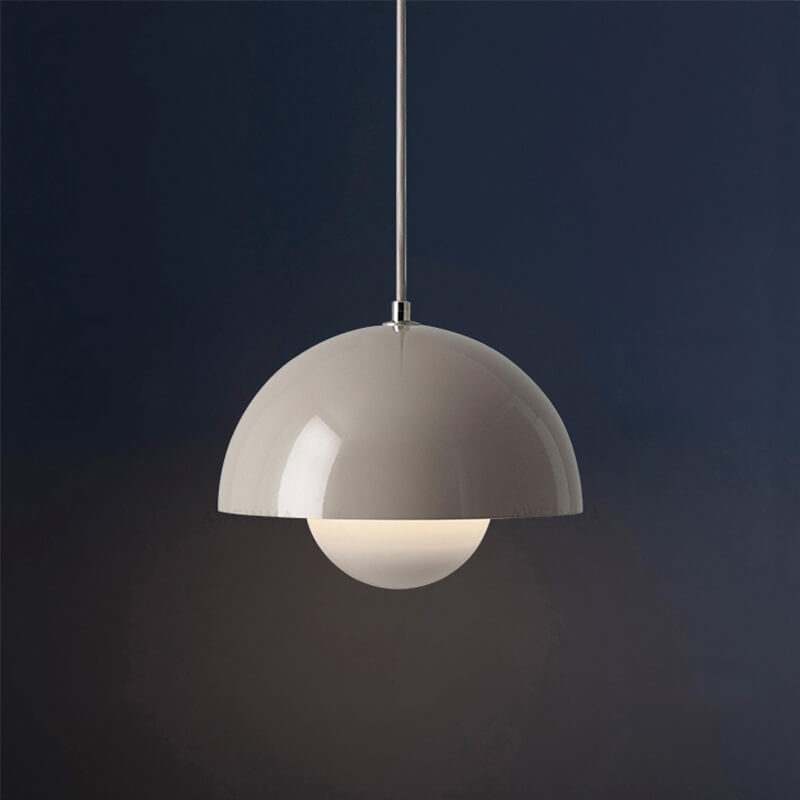 Nordic Pendant Light with Metal Dome Shade – Adjustable Pendant Light for Scandinavian Style Kitchen Lighting