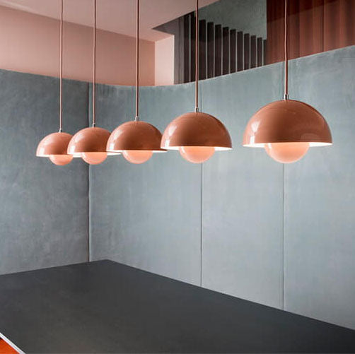 Nordic Pendant Light with Metal Dome Shade – Adjustable Pendant Light for Scandinavian Style Kitchen Lighting