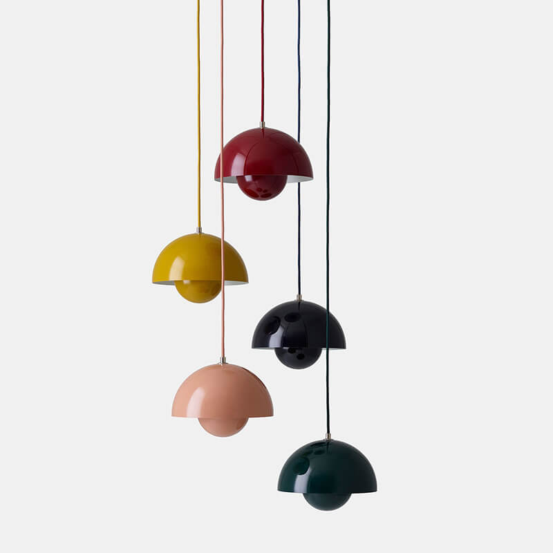 Nordic Pendant Light with Metal Dome Shade – Adjustable Pendant Light for Scandinavian Style Kitchen Lighting