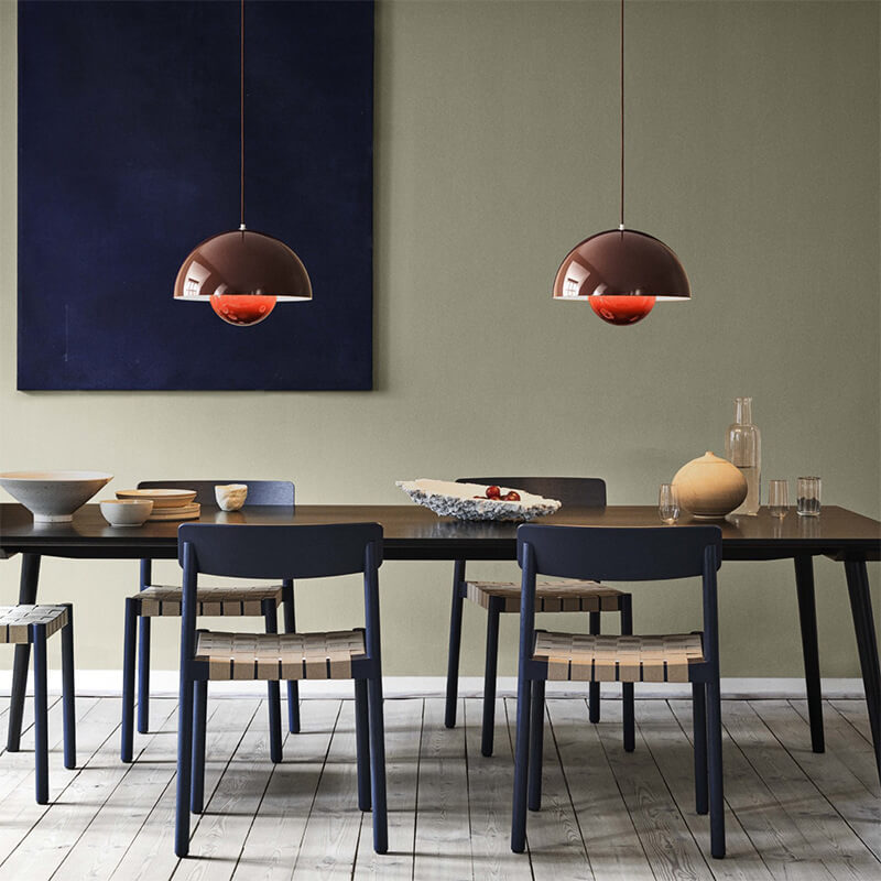 Nordic Pendant Light with Metal Dome Shade – Adjustable Pendant Light for Scandinavian Style Kitchen Lighting