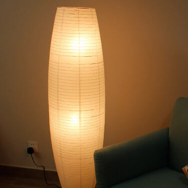 Nordic Style Rice Paper Floor Lamp - Column Design - 2-Light - Modern Lighting - Image 3